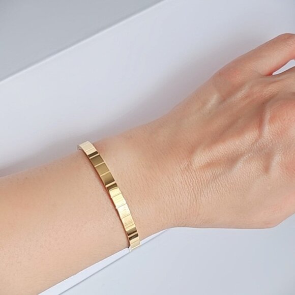 Waterproof Gold Jewelry Tarnish Free 18k Gold PVD Plated - Meivim Dia Bracelet - Picture 3 of 8